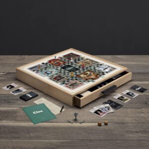 WS Game Company Clue Luxe Edition with Solid Maple Wood Cabinet