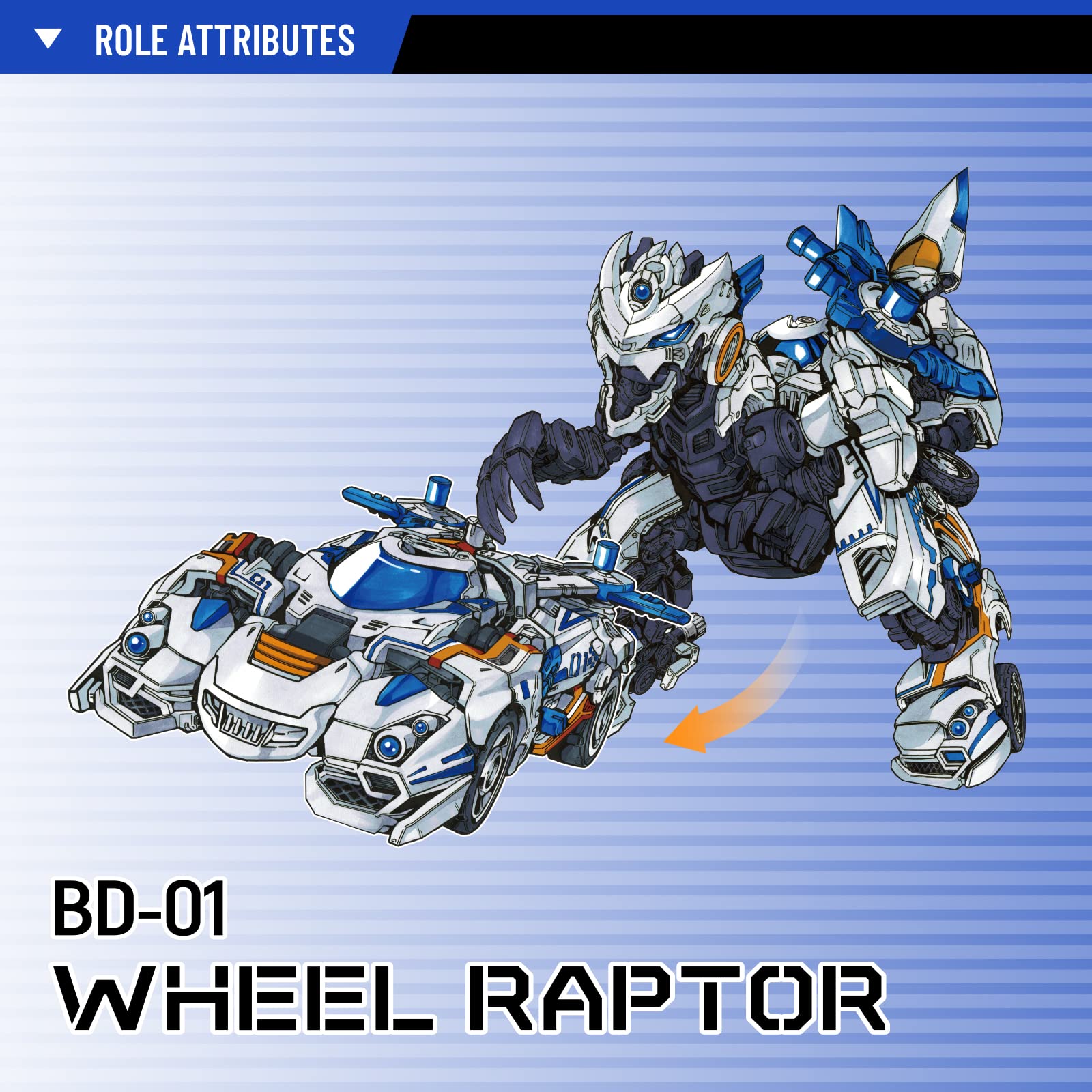 52TOYS BEASTDRIVE Wheel Raptor Deformation Toys Action Figure, Converting Toys in Vehicle and Beast, Perfect Birthday Party Gift for Teens and Adults