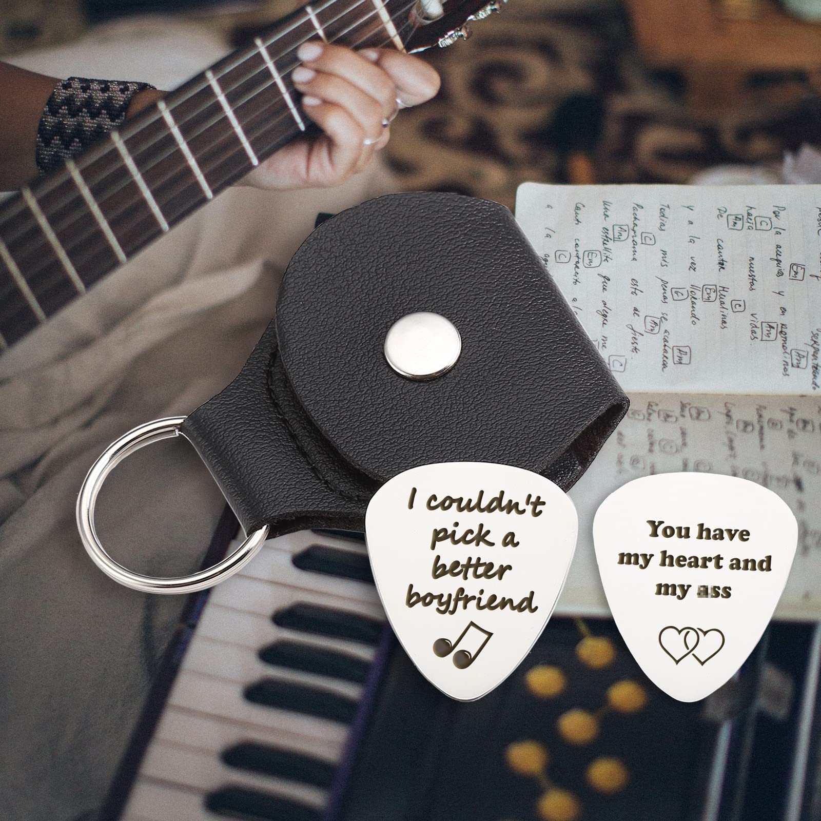 Stainless Steel Guitar Pick Jewelry Gift for Boyfriend, I Couldn't Pick A Better Boyfriend, Musician Guitar Player Pick Gift for Boyfriend, Birthday Anniversary Christmas Valentines Gift for Him