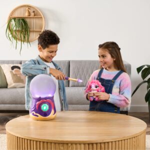 JKNEW Magical Misting Crystal Ball with Interactive 8 inch Blue Plush Toy and 80+ Sounds and Reactions, Electronic Pet, Ages 5+ (Pink)