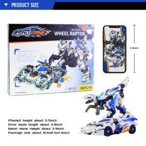 52TOYS BEASTDRIVE Wheel Raptor Deformation Toys Action Figure, Converting Toys in Vehicle and Beast, Perfect Birthday Party Gift for Teens and Adults