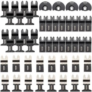 vevor 50 pcs oscillating saw blades, quick release multitool blades kit, hcs tool blades for wood plastic metal nails bolts, compatible with dewalt dremel fein worx bosch makita milwaukee