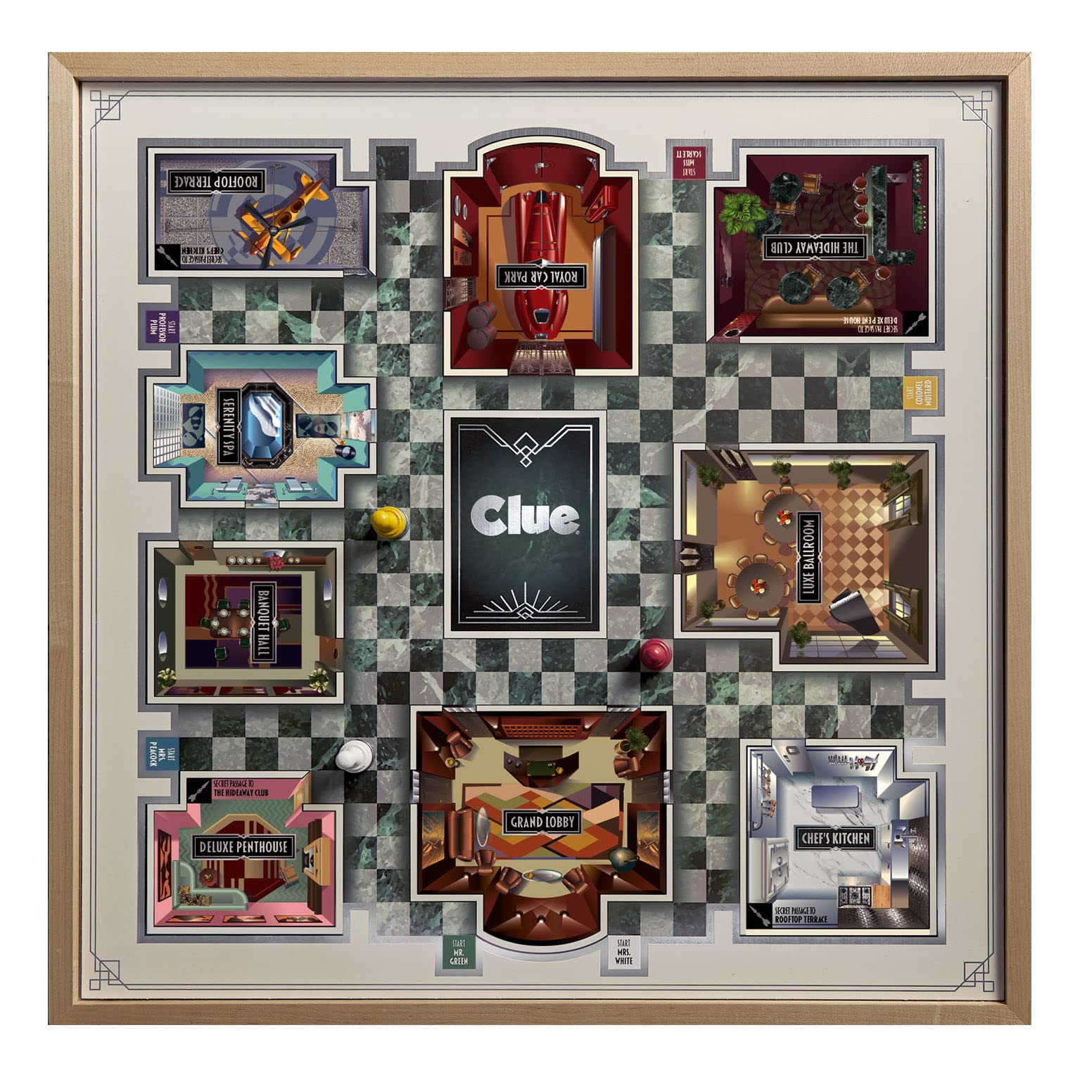 WS Game Company Clue Luxe Edition with Solid Maple Wood Cabinet