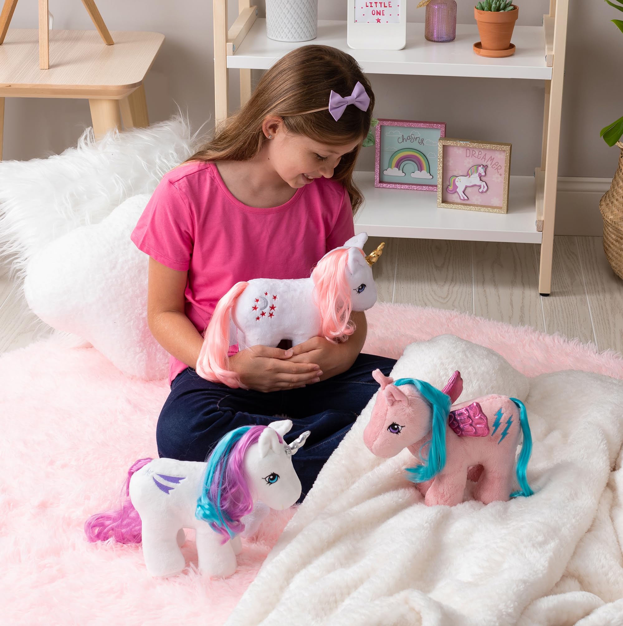 My Little Pony Unicorn and Pegasus Plush - Glory - Collector Plushie, Retro Stuffed Toy Animal, Kid, Toddler, Girl, boy, Mom, Birthday, Ages 3+