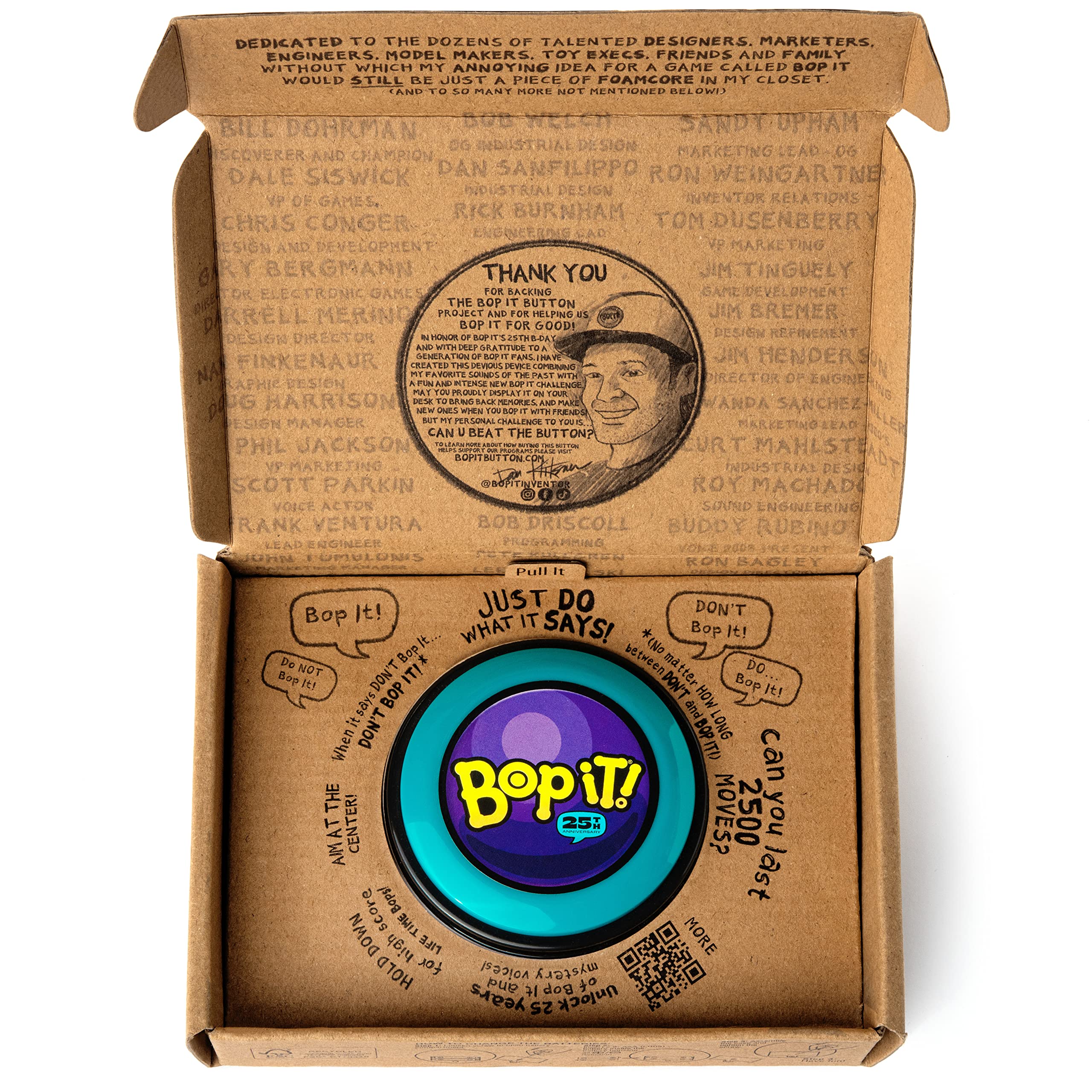 GETMOVIN SPORTS - BOP IT – Special 25th Anniversary Inventor Edition, Gift Ready Mailer Box, Retro Throw Back Colors, Perfect Family Game, for Adults, Kids, Girls, Boys, All Ages!