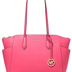 MICHAEL MICHAEL KORS Women's Marilyn Medium Saffiano Leather Tote Bag, Rubin Red