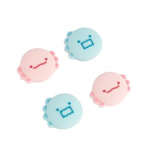 geekshare cute silicone joycon thumb grip caps, joystick cover compatible with nintendo switch/oled/switch lite,4pcs - dinosaur & axolotl