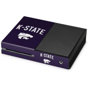 skinit decal gaming skin compatible with xbox one console - officially licensed college k-state logo design