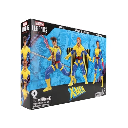 Marvel Legends Series Banshee, Gambit, & Psylocke X-Men 60th Anniversary Action Figure Set, 6-Inch