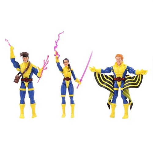 Marvel Legends Series Banshee, Gambit, & Psylocke X-Men 60th Anniversary Action Figure Set, 6-Inch