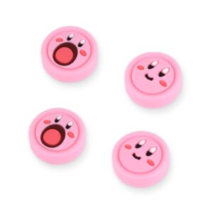 DLseego Cute 4PCS Thumb Grips Caps for Switch/Switch OLED/Switch Lite Soft Silicone Joy Con Joystick Cover Protective Janpanese Amine Cartoon Analog Button Caps - Pink