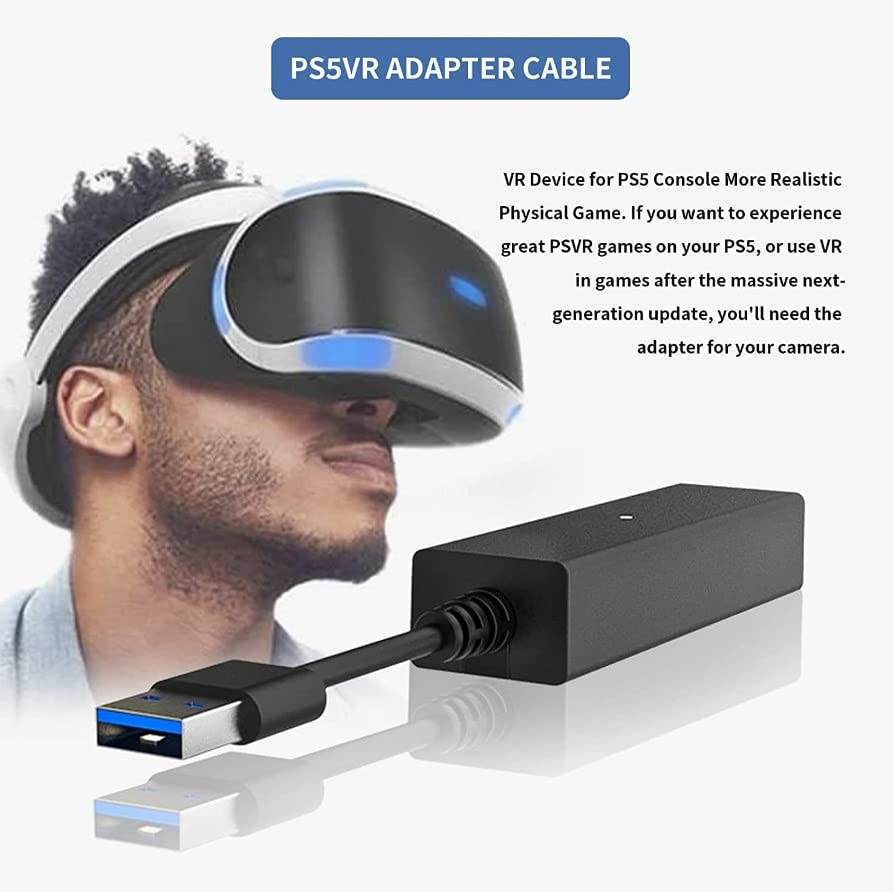 Camera Adapter for PS5 Game Console, VR Converter Cable PSVR VR Camera Adapter Cable for PS5 Game Console for PS4 Host Camera