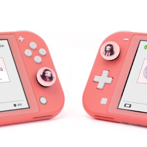 DLseego Kamado Nezuko 4PCS Thumb Grips Caps for Switch/Switch OLED/Switch Lite Soft Silicone Joy Con Joystick Cover Protective Japanese Amine Cartoon Analog Button Caps - Pink