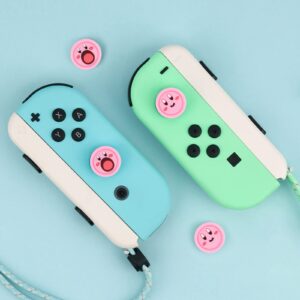 DLseego Cute 4PCS Thumb Grips Caps for Switch/Switch OLED/Switch Lite Soft Silicone Joy Con Joystick Cover Protective Janpanese Amine Cartoon Analog Button Caps - Pink