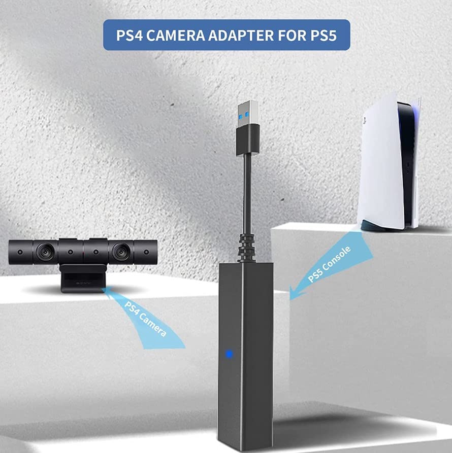 Camera Adapter for PS5 Game Console, VR Converter Cable PSVR VR Camera Adapter Cable for PS5 Game Console for PS4 Host Camera