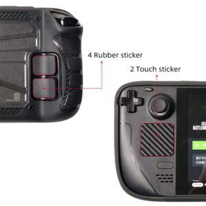 For Steam Deck Game Console TPU+PC Protective Shell Bracket Peripheral Accessories Tempered Film Sticker (Black)