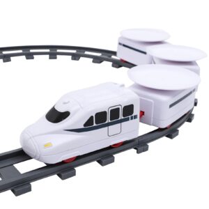 TOYANDONA Sushi Train Set Rotating Table Food Train Battery Powered Electric Train Toy Under Christmas Tree Train Track for Kids Boys Girls White