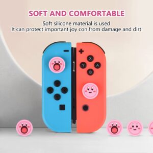 DLseego Cute 4PCS Thumb Grips Caps for Switch/Switch OLED/Switch Lite Soft Silicone Joy Con Joystick Cover Protective Janpanese Amine Cartoon Analog Button Caps - Pink