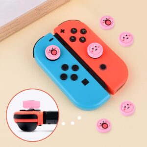 DLseego Cute 4PCS Thumb Grips Caps for Switch/Switch OLED/Switch Lite Soft Silicone Joy Con Joystick Cover Protective Janpanese Amine Cartoon Analog Button Caps - Pink