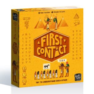 first contact | board game for adults and family | adventure board game | party game | board games for adults | ages 12+ | for 2 to 7 players | average playtime 40 minutes