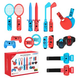 switch sports accessories - codogoy 18 in 1 switch sports accessories bundle for nintendo switch sports, family accessories kit compatible with switch/switch oled sports games