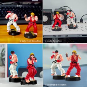 PSMILE 2PCS Solid PVC Street Fighter Hero Figure Action Figure Set 9.2cm