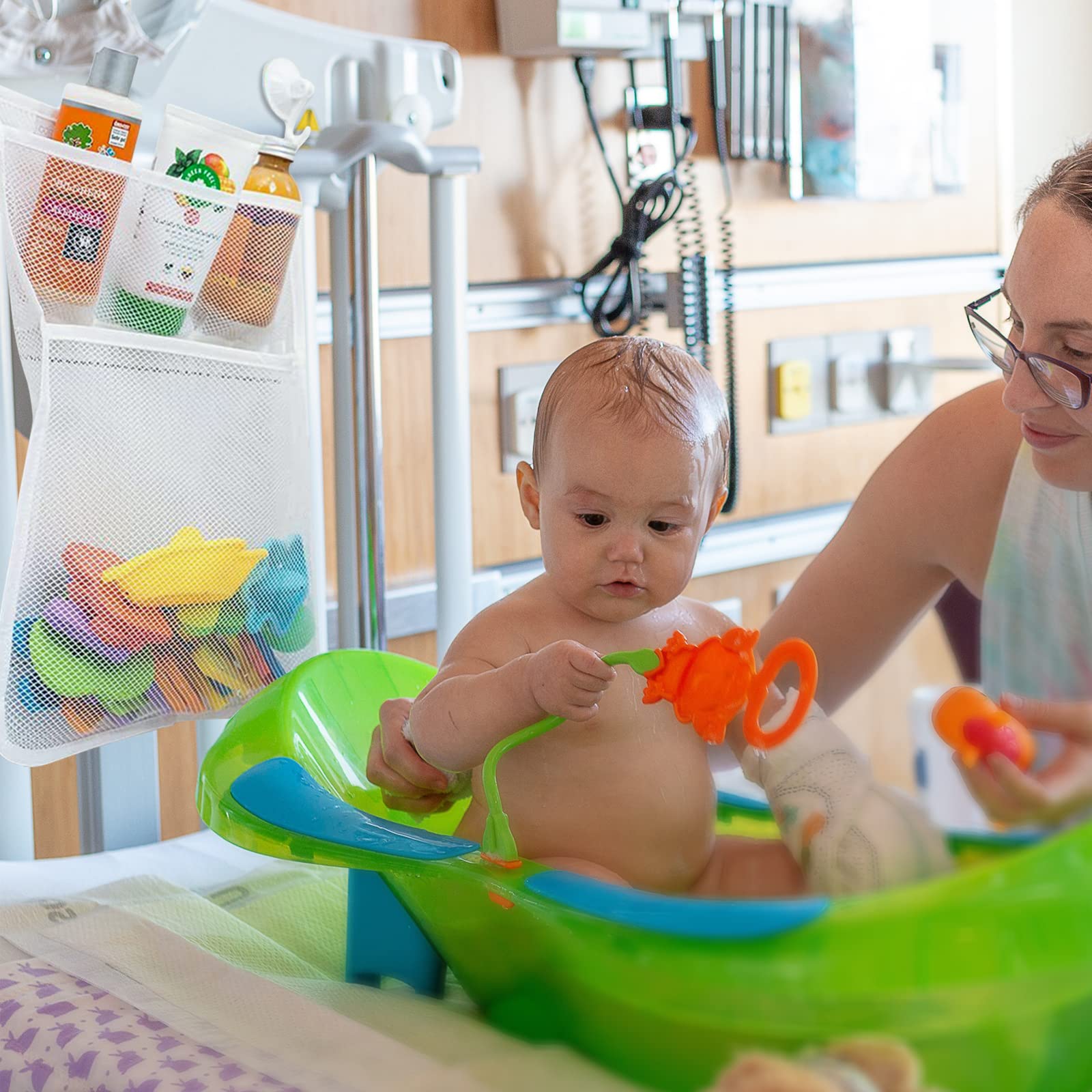 4 Mesh Bath Toy Holder, Storage Bag with 2 Ultra Strong Sucker, Make Baby Bath Toy Easy Storage-Kids&Babby