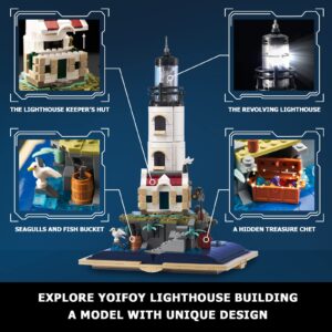 YOIFOY Ideas Lighthouse Building Sets with Glowing Rotating Lighting for Kids and Adults to Build and Collect, STEM Gifts for Boys and Girls Ages 8+(1016 Pieces),New in 2023