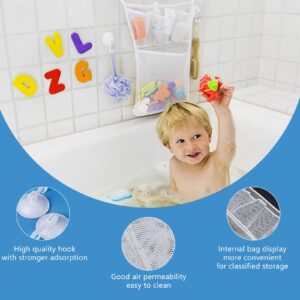 4 Mesh Bath Toy Holder, Storage Bag with 2 Ultra Strong Sucker, Make Baby Bath Toy Easy Storage-Kids&Babby