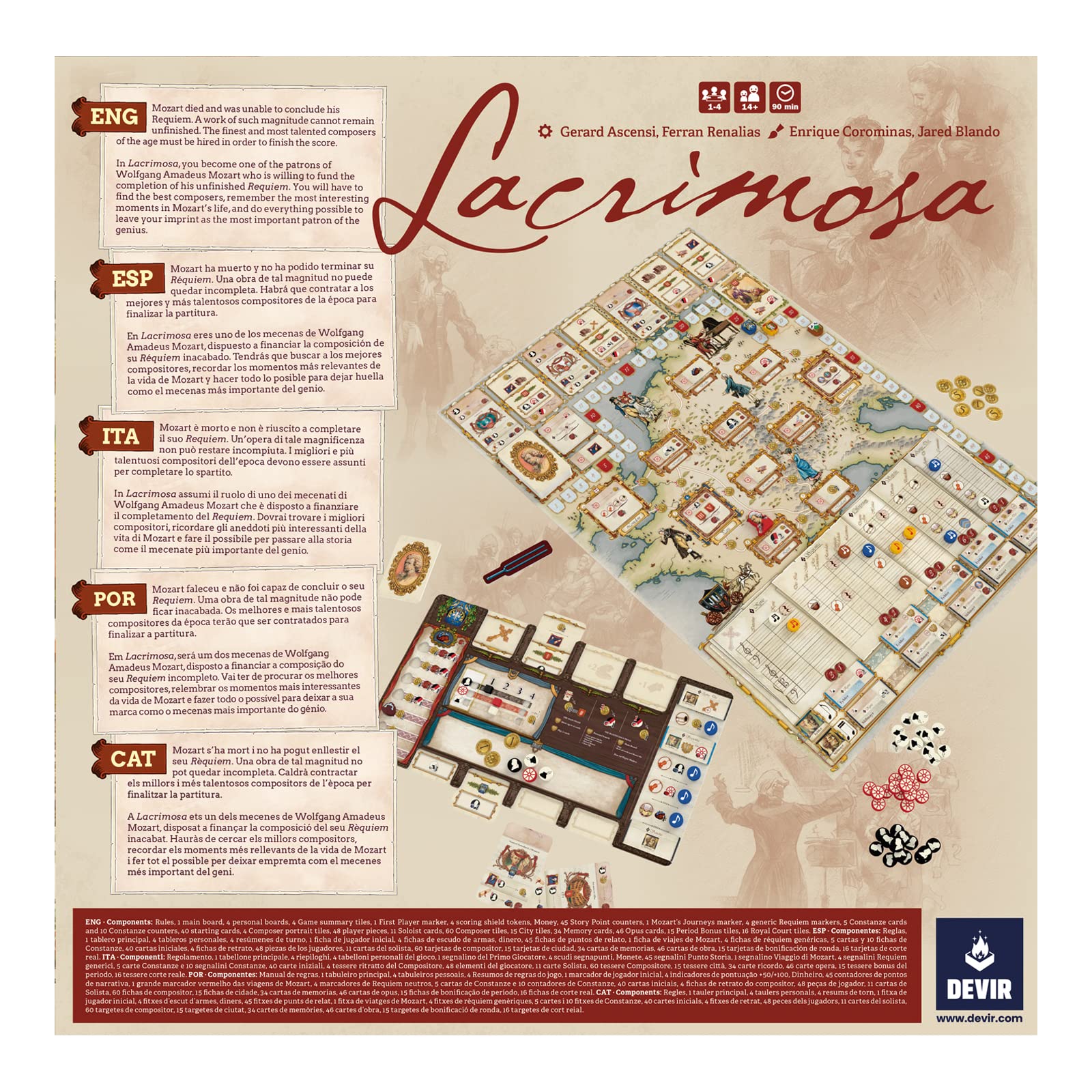 Devir Thames & Kosmos – – Lacrimosa – Level: Advanced –Euro Board Game – 2-4 Players – Board Games for Adults & Kids, Ages 14+ - BGLACML