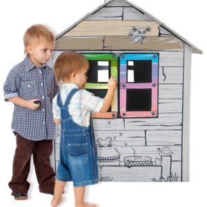 Adventure Awaits! Kids Cardboard Farm Playhouse - Color, Draw, and Customize - Great for Playtime and Arts-and-Crafts Time