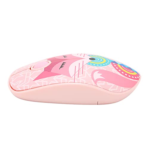 Wireless Mouse, Portable 2.4GHz Wireless Mice,Cute Cartoon Pink Fox Pattern Laptop Wireless Mouse, Silent Wireless Gaming Mouse,Three Intelligent Sleep Modes Mice