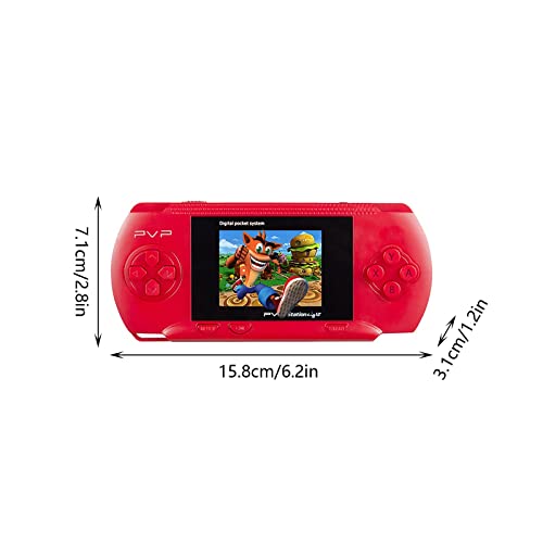 [2022 Version] Handheld Game Consoles, 2.4 Inch HD Color Screen Games Consoles Built-in 520 Classic Games - Rechargeable Battery Portable Style Game Consoles, Christmas Gift for Children (Red)