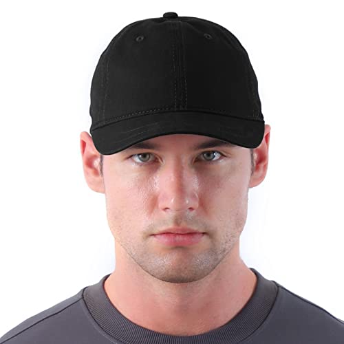 Short Brim Baseball Cap for Women and Men Outdoor Sports Cotton Snapack Caps Adjustable Dad Hats Umpire Sun Hats BP064 Black