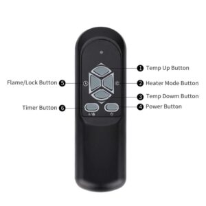 HCDZ Replacement Remote Control for Lifesmart LS-ZCHT1097US HT1097 LS-6BPIQH-X KUH15-02 L-HOM4-NS12 HT1013US HT1013 PCHT1012US 6 Element 1500W Portable Infrared Quartz Mica Space Heater