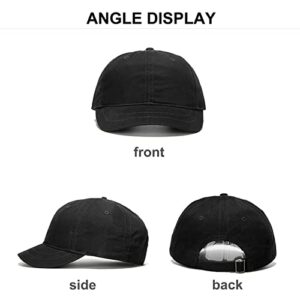 Short Brim Baseball Cap for Women and Men Outdoor Sports Cotton Snapack Caps Adjustable Dad Hats Umpire Sun Hats BP064 Black