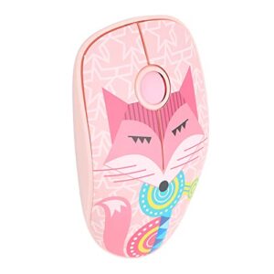 wireless mouse, portable 2.4ghz wireless mice,cute cartoon pink fox pattern laptop wireless mouse, silent wireless gaming mouse,three intelligent sleep modes mice