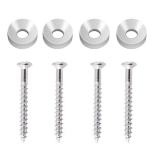 Metallor Guitar Neck Joint Bushings and Bolts Mounting Ferrules Metal with Mounting Screws for Electric Guitar or Bass Guitar 4Pcs Chrome