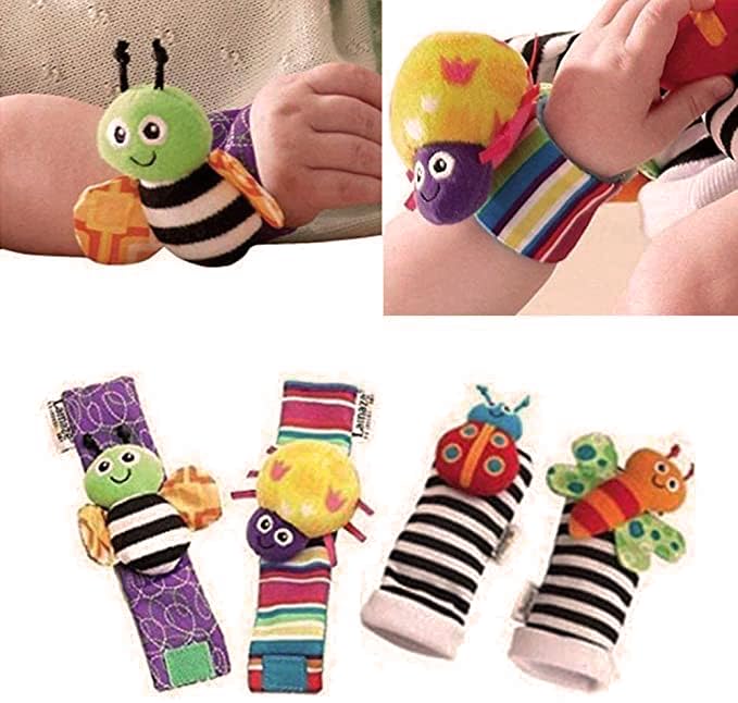 Newborn Essential Baby Girl Boy Gift Set: Baby Rattle Socks with Wrist Rattles, 0-6 to 12 Months Infant Brain Development Toys