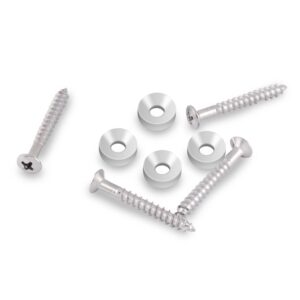 Metallor Guitar Neck Joint Bushings and Bolts Mounting Ferrules Metal with Mounting Screws for Electric Guitar or Bass Guitar 4Pcs Chrome