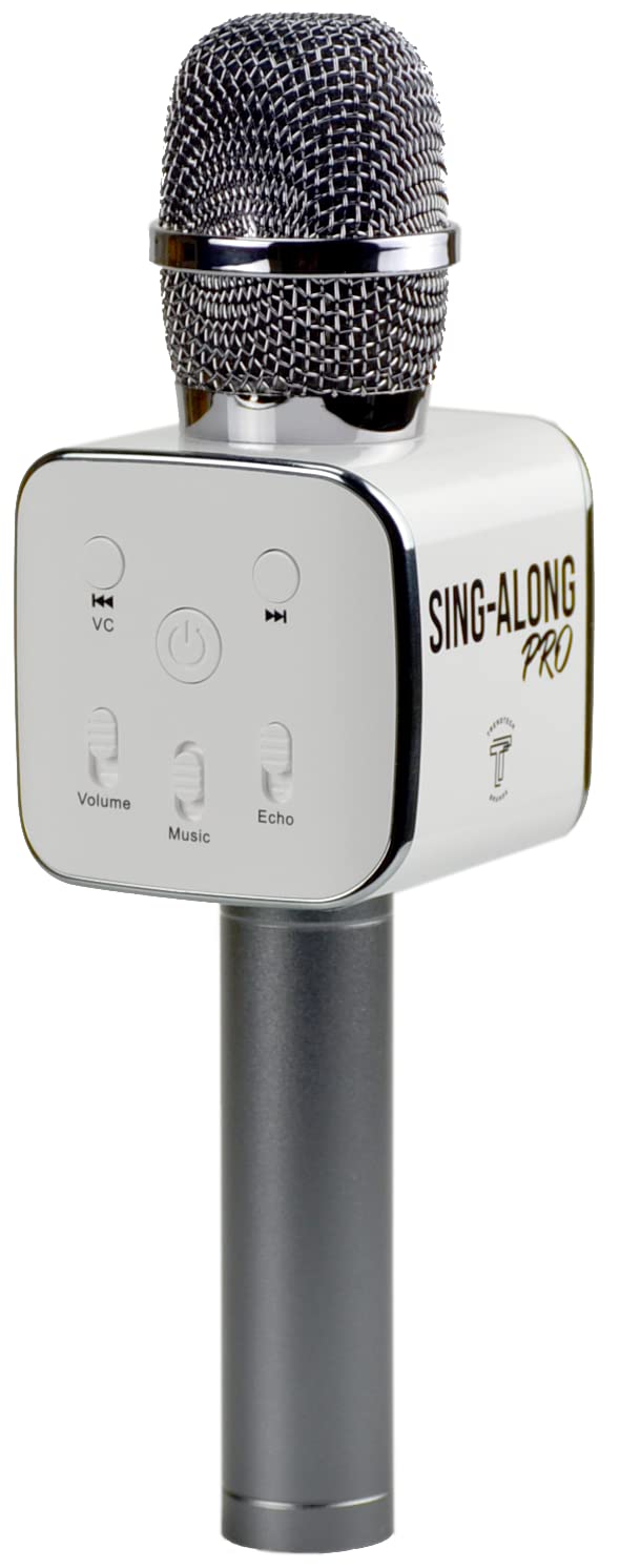 Sing-along PRO Bluetooth Microphone - Wireless Karaoke Microphone with Bluetooth for Kids and Adults - Portable Microphone for Home Karaoke - Sing-Along Mic with Stereo Audio - Black (Black)