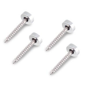 Metallor Guitar Neck Joint Bushings and Bolts Mounting Ferrules Metal with Mounting Screws for Electric Guitar or Bass Guitar 4Pcs Chrome