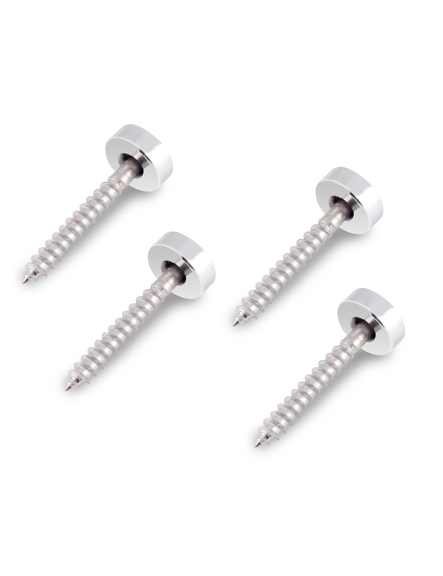 Metallor Guitar Neck Joint Bushings and Bolts Mounting Ferrules Metal with Mounting Screws for Electric Guitar or Bass Guitar 4Pcs Chrome