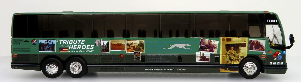 Prevost X345 Bus Greyhound Military Tribute Special Edition 1/87 Scale-HO Scale Iconic Replicas 3rd Editon