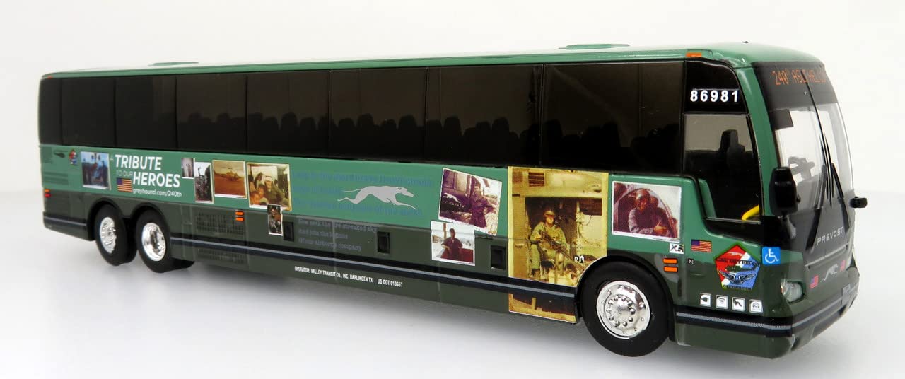 Prevost X345 Bus Greyhound Military Tribute Special Edition 1/87 Scale-HO Scale Iconic Replicas 3rd Editon