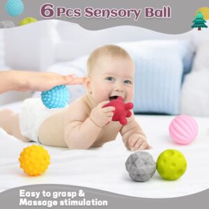 SINOMARS 24pcs Baby Toys 6-12 Months, Montessori Toys for 1 Year Old, Stacking Building Blocks for Toddlers 1-3, Soft Baby Teething Rings Toy for Infant 0-6 Months, Sensory Ball for 0-3-6-9-12 Months