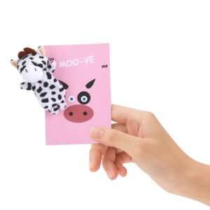 BILLMOSS Valentines Day Gifts for Kids - 20 Pack Valentines Cards with Finger Puppets Plush Animal Toys for Kids School Gift Exchange Classroom School Gift Exchange Prize Rewards Party Favors