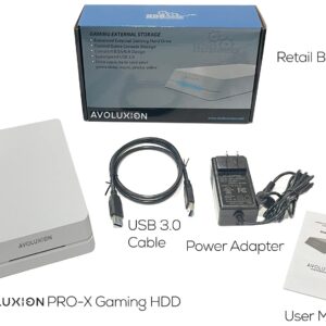 Avoluxion HDDGear Pro (White) 8TB 7200RPM USB 3.0 External Gaming Hard Drive (for PS5, Pre-formatted) (Renewed)