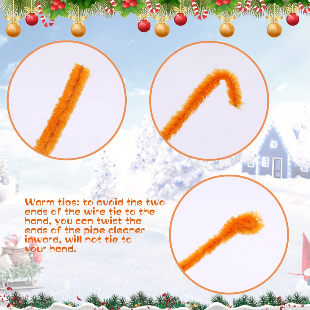 180 Pieces Pipe Cleaners Chenille Stem, Orange Craft Pipe Cleaners, 11.8inch Christmas Pipe Cleaners Chenille Stems for DIY Art Crafts Decorations Supplies (Golden)