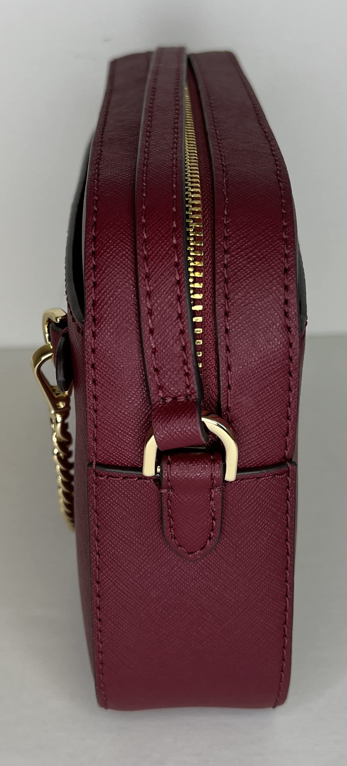 Michael Kors Jet Set Large Chain Crossbody Bag bundled with with SM TZ Coinpouch Wallet Purse Hook (Mulberry/Signature MK Mulberry